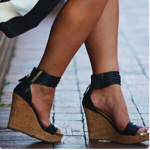 FSJ Women Wedge Sandal Ankle Strap Buckle High Heels Comfort Platform Sandals